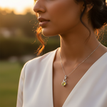 将图像加载到图库查看器中, 925 Silver Heart-Shaped Yellow Gemstone Pendant for Women