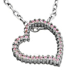 将图像加载到图库查看器中, 925 Silver Pink Sapphire Heart Necklace for Women | Gift