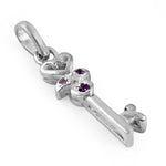 Load image into Gallery viewer, 925 Silver Key Pendant with Amethyst for Women | Gift Jewelry