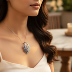 将图像加载到图库查看器中, 925 Silver Sapphire & CZ Leaf Pendant for Women | Gift
