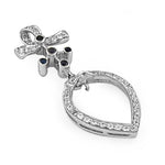 Load image into Gallery viewer, 925 Silver Bow Pendant with Diamonds and Sapphire | Women's Jewelry