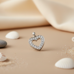 将图像加载到图库查看器中, 925 Silver Heart Pendant with White Gemstones | Women's Jewelry