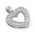 将图像加载到图库查看器中, 925 Silver Heart Pendant with White Gemstones | Women's Jewelry
