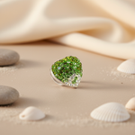 将图像加载到图库查看器中, Green Crystal Heart Brooch Pin | Women's Fashion Jewelry