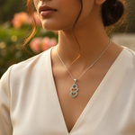 将图像加载到图库查看器中, 925 Silver Heart Pendant Necklace with Green Gemstones | Gift for Her