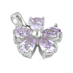 将图像加载到图库查看器中, 925 Silver Amethyst Flower Pendant for Women | Gift Jewelry