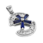 将图像加载到图库查看器中, Silver Sapphire Cross Pendant for Women | Daily Wear Necklace