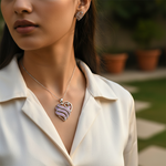 Load image into Gallery viewer, Silver Heart Pendant with Pink Crystals | Women's Jewelry Gift