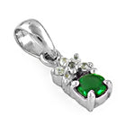 将图像加载到图库查看器中, 925 Silver Emerald Pendant for Women | Daily Wear Gift