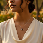 将图像加载到图库查看器中, Silver Heart Pendant with Diamond - Gift for Her | Art Palace