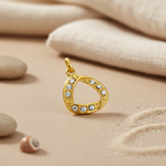Load image into Gallery viewer, gold plating Teardrop Pendant with White Gemstones | Daily Wear Jewelry
