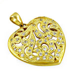Load image into Gallery viewer, gold plating Heart Pendant with White Gemstones for Women