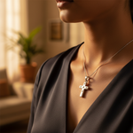 将图像加载到图库查看器中, 925 Silver Cross Pendant with Gemstones for Women