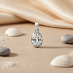 将图像加载到图库查看器中, 925 Silver Oval Cut CZ Pendant for Women | Elegant Jewelry