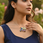 Load image into Gallery viewer, Silver Ruby Sapphire Pendant for Women | Gemstone Jewelry