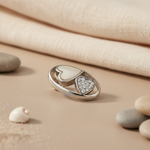 将图像加载到图库查看器中, Silver Heart Ring with Crystal Accents for Women | Fashion Jewelry