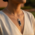 将图像加载到图库查看器中, 925 Silver Blue Sandstone Pendant Necklace for Women | Gift