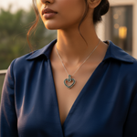 将图像加载到图库查看器中, 925 Silver Heart Pendant Necklace | Green Gemstone Jewelry