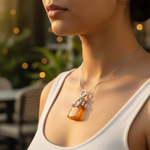 Load image into Gallery viewer, 925 Silver Amber Pendant for Women | Gemstone Jewelry
