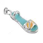 将图像加载到图库查看器中, Silver Enamel Sandal Charm Pendant for Women | Summer Jewelry