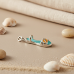 将图像加载到图库查看器中, Silver Enamel Sandal Charm Pendant for Women | Summer Jewelry