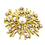 Load image into Gallery viewer, gold plating Pearl & Diamond Brooch for Women | Fine Jewelry Gift