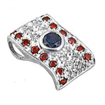将图像加载到图库查看器中, 925 Silver Garnet & Sapphire Pendant | Women's Gift Jewelry