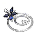 Load image into Gallery viewer, 925 Silver Blue Sapphire Flower Pendant for Women | Gift