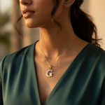 Load image into Gallery viewer, gold plating Letter G Pendant with Diamonds | Women's Initial Jewelry
