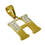 将图像加载到图库查看器中, gold plating Plated Cubic Zirconia Initial H Pendant | Women's Jewelry Gift