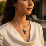 将图像加载到图库查看器中, Silver Bunny Pendant Black Onyx | Fashion Jewelry for Women