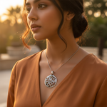 Load image into Gallery viewer, 925 Silver Filigree Pendant with Gemstones for Women