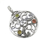Load image into Gallery viewer, 925 Silver Filigree Pendant with Gemstones for Women