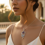 Load image into Gallery viewer, 925 Silver Fairy Pendant with Amethyst Stone for Women