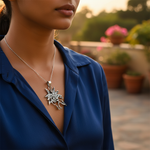 将图像加载到图库查看器中, 925 Silver Abstract Pendant Necklace | Gemstone Jewelry for Women