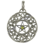 将图像加载到图库查看器中, 925 Silver Pentagram Pendant with Green Gemstone | Women's Necklace