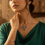 将图像加载到图库查看器中, 925 Sterling Silver Celtic Knot Pendant | Red Gemstone | Women's Jewelry