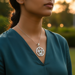 Load image into Gallery viewer, 925 Silver Pentagram Deer Pendant | Green Gemstone Jewelry