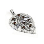 将图像加载到图库查看器中, 925 Silver Garnet Leaf Pendant for Women | Gemstone Jewelry