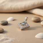 将图像加载到图库查看器中, 925 Silver Blue Topaz Diamond Pendant for Women | Gift Jewelry
