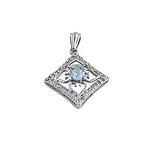 将图像加载到图库查看器中, 925 Silver Blue Topaz Diamond Pendant for Women | Gift Jewelry