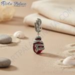 Load image into Gallery viewer, 925 Silver & Garnet Pendant | Marcasite Accents | For Women