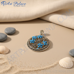 Load image into Gallery viewer, 925 Silver Blue Turquoise Pendant for Women | Daily Wear Gift