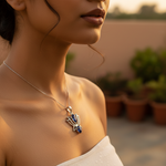 将图像加载到图库查看器中, 925 Silver Iolite Lotus Pendant Necklace | Women's Jewelry Gift