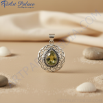 Load image into Gallery viewer, 925 Silver Peridot Teardrop Pendant | Women's Gift