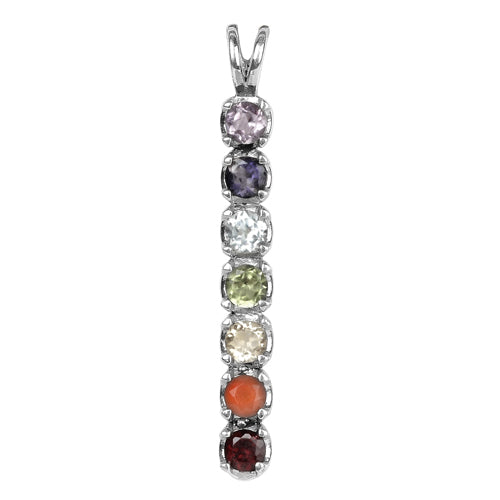 925 silver chakra pendant necklace | gemstone jewelry for women