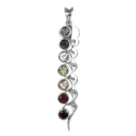 Load image into Gallery viewer, 925 Silver Chakra Pendant Necklace | Gemstone Jewelry for Women