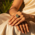 将图像加载到图库查看器中, 925 Silver Green Gemstone Ring for Women | Gift Jewelry
