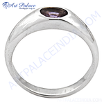 Load image into Gallery viewer, 925 sterling silver ring with a large purple gemstone, statement ring for women.