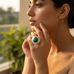 Load image into Gallery viewer, 925 Sterling Silver Malachite Ring for Women | Statement Jewelry